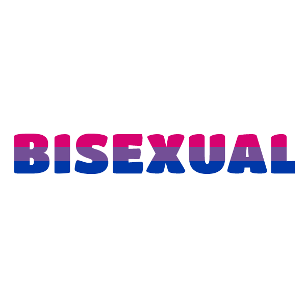Bisexual pride flag word art